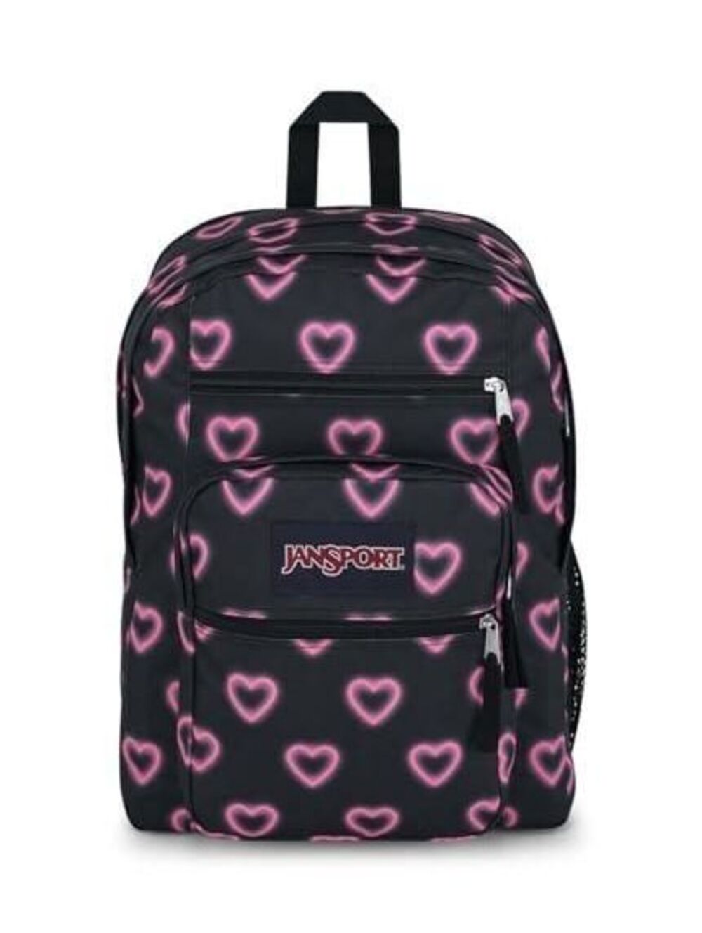 JanSport Big Student Backpack with 15" Laptop Pocket, Happy Hearts Black